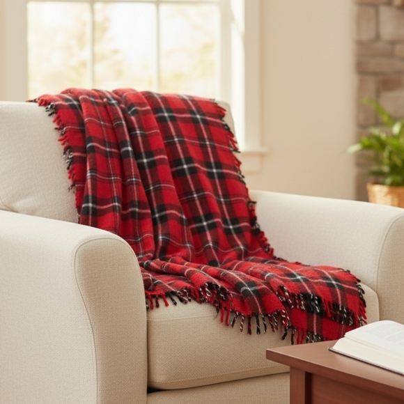 Faribo Other - Vintage Faribo Acrylic Plaid Stadium Throw Lap Blanket 54' X 53"